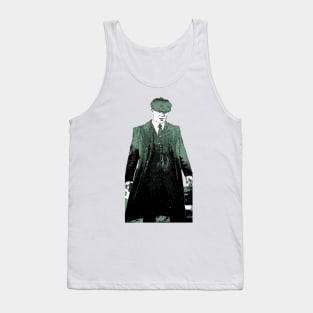 Thomas Shelby stands there emotionally, well dressed, and looks down as abstract comic art Tank Top